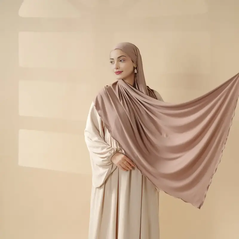 Modesty Modern Modest Muslim Casual Pastel Perfect Hijab Scarf Style ：  Premium Modal Jersey Long Hijab – Soft, Breathabl...