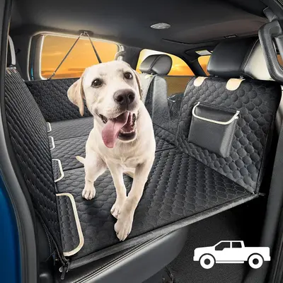XL Heavy Duty Dog Back Seat Extender for Trucks, F150, Ram1500, Large SUV - Waterproof Dog Hammock for Aggressive Chewers
