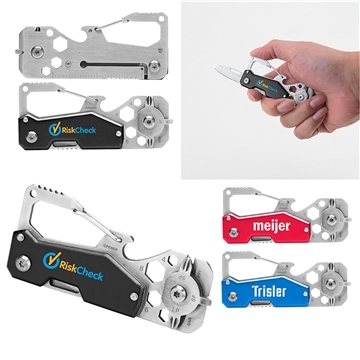 50 Customized Carabiner Multi-Tool - Stainless Steel & 12-in-1