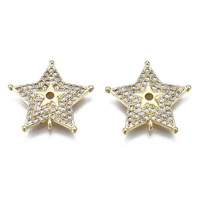 Brass Micro Pave Clear Cubic Zirconia Pendants