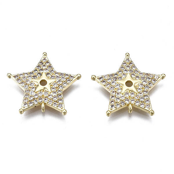 Brass Micro Pave Clear Cubic Zirconia Pendants