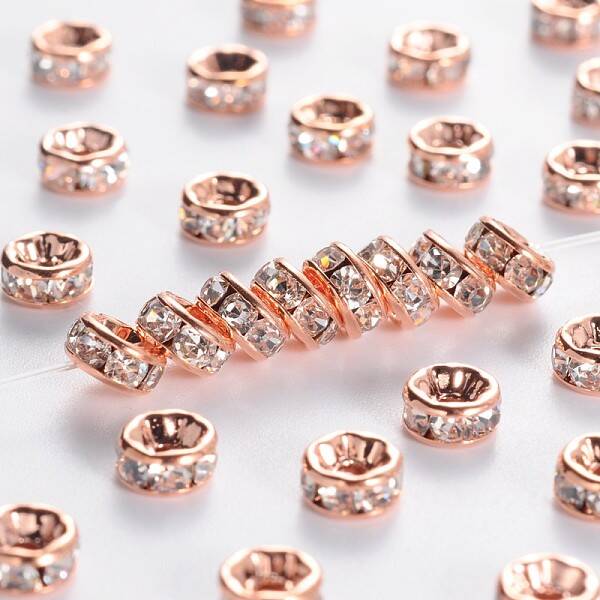 Brass Rhinestone Spacer Beads