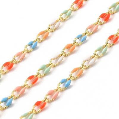 Brass Enamel Curb Chains