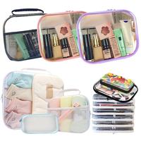 Large Capacity Clear Storage Box Set, 6 Counts/set Portable Zipper Makeup Pouch, Travel Toiletry Box, Cosmetic Storage Box, C...