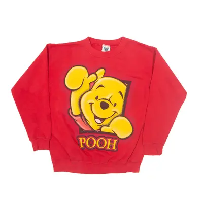 DISNEY Pooh Sweatshirt Red 90s Boys L
