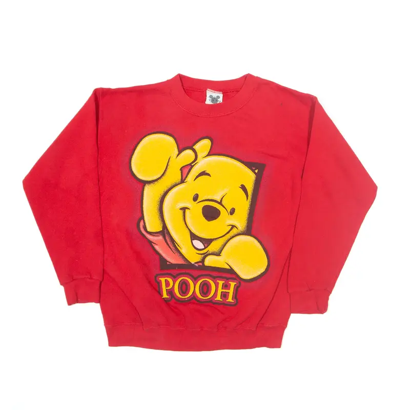 DISNEY Pooh Sweatshirt Red 90s Boys L