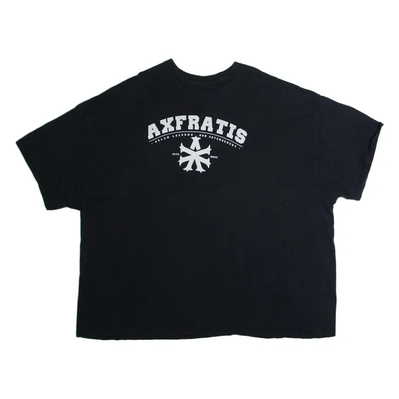 GILDAN Axfratis Mens T-Shirt Black Crew Neck 5XL
