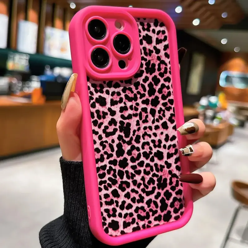 Fashion Leopard-pattern Phone Case, Anti-drop Cellphone Protective Case, All-inclusive Shockproof Mobile Phone Cover for iPho...