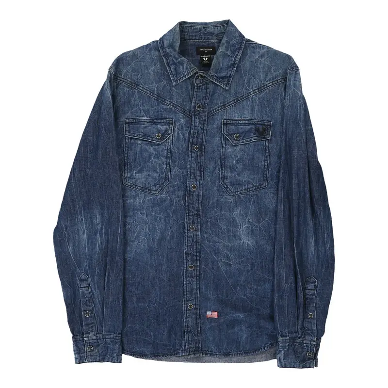 True Religion Denim Shirt - Medium Blue Cotton
