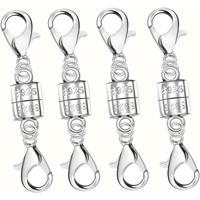 925 Silver Double Lobster Magnetic Necklace Clasps,Magnetic Necklace Clasps and Closures for Bracelet Necklace Extender