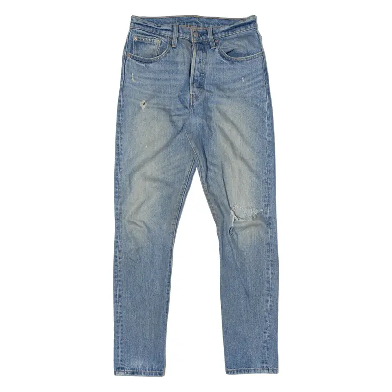 LEVI'S 501S Jeans Distressed Blue Denim Skinny Straight Womens W26 L32