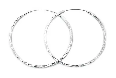 Beneto Fashion round earrings made of silver AGUC2439 / SCS - Diameter: 3 cm