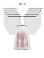 Clear Travel Organizers Storage Bag (10pcs), Drawstring Shoes Organizers, Unisex Travel Clothes Storage Bag, Shoes Storage Or...