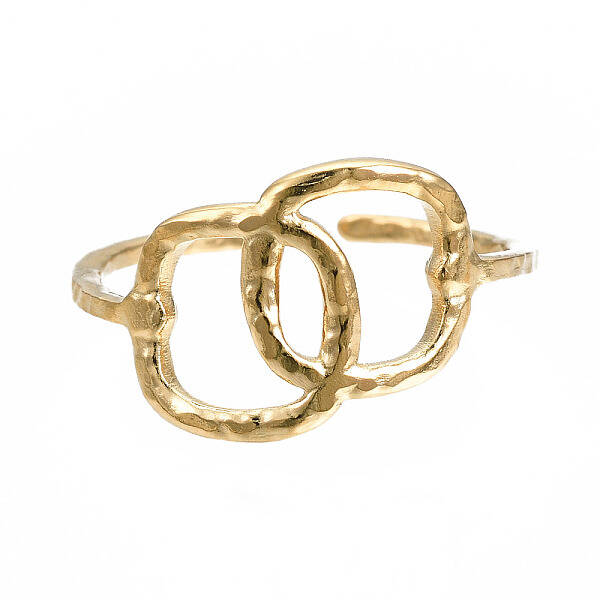 304 Stainless Steel Interlocking Oval Open Cuff Ring