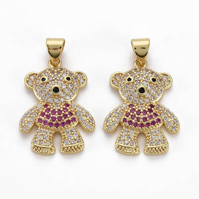 Brass Micro Pave Cubic Zirconia Pendants
