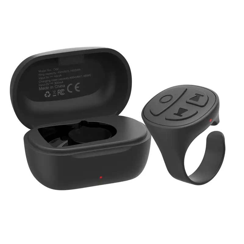 Remote Control Ring, Multifunctional Smart Page Turning Ring, Rechargeable Phone Camera Remote Control (Not for Kindle Devi...