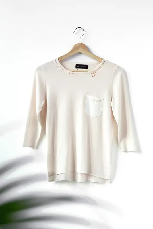 TMR Patch Pocket Embroidered Top - Shell | Size: XS