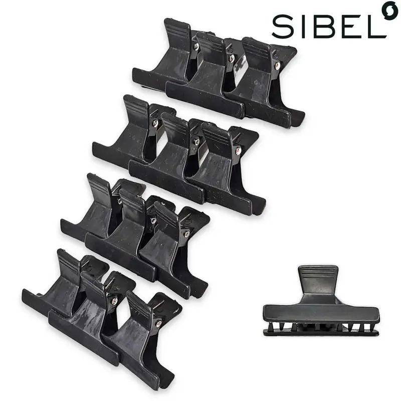 Sibel butterfly clamps croco s black 12 pieces