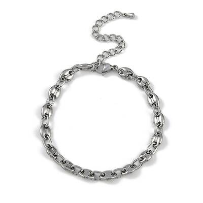 304 Stainless Steel Oval Link Bracelets for Men Women