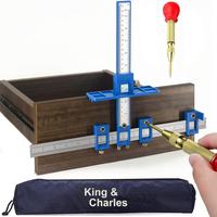 Cabinet Hardware Jig, King&Charles Cabinet Handle Jig with Automatic Center Punch, Avoid Jitter Caused by Direct Drilling. Us...