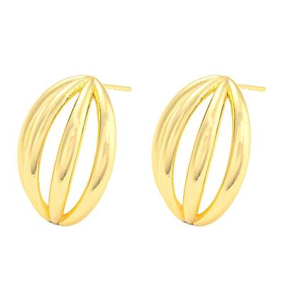 Hollow Oval Rack Plating Brass Stud Earrings