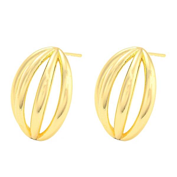 Hollow Oval Rack Plating Brass Stud Earrings