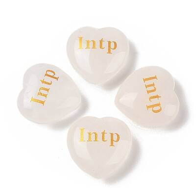 Natural Quartz Crystal Heart Engraving MBTI Figurines Statues for Home Office Desk Decorations