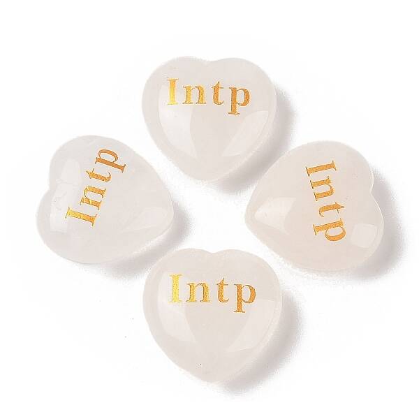 Natural Quartz Crystal Heart Engraving MBTI Figurines Statues for Home Office Desk Decorations