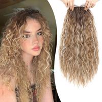 Natural Curly Hair Topper for Women-20inch Lightweight & Breathable Topper Hair Pieces for Thinning Hair, Heat Resistant Fibe...