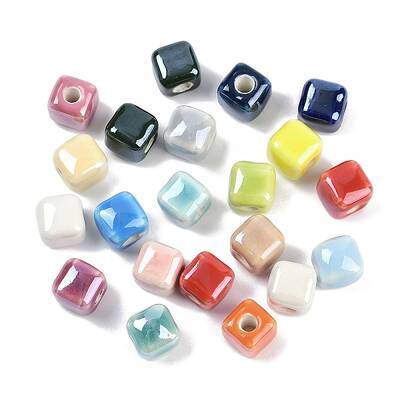 Handmade Porcelain Electroplated Beads