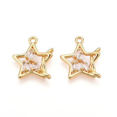 Brass Micro Pave Cubic Zirconia Pendants