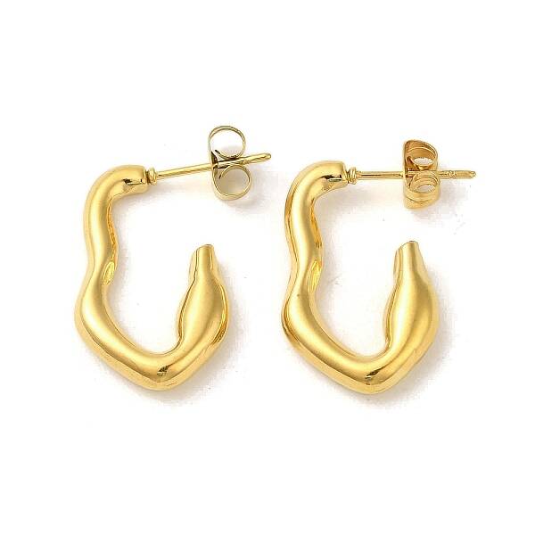 304 Stainless Steel Half Hoop Stud Earrings for Women