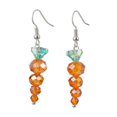 Easter Carrot Glass Dangle Earrings for Women