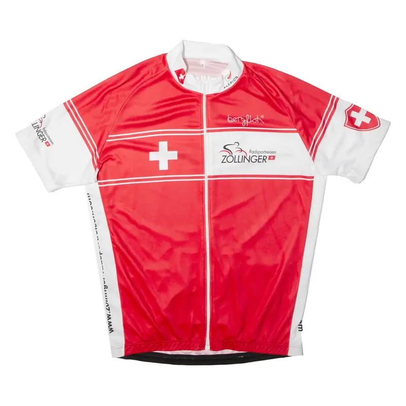 ZOLLINGER Cycling Full Zip Mens Jersey Red High Neck XL