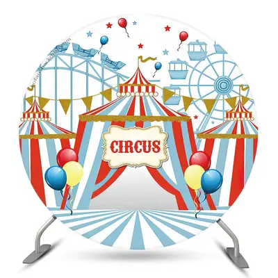 Aperturee Amusement Park Circus Round Brithday Backdrop Cover | Circle Birthday Backdrop Cover | Circle Background For Party ...