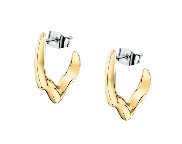 Trussardi Graziosi Orecchini A Cerchio Placcati In Oro T-Design Tjaxa05