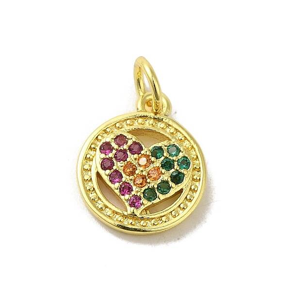Real 18K Gold Plated Brass Pave Cubic Zirconia Pendants