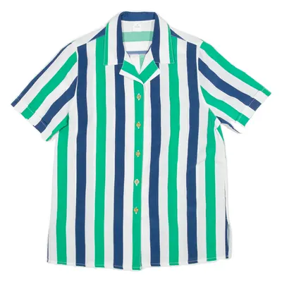 Womens Shirt Top Green Striped M
