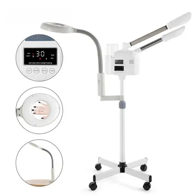 Hot/Cold Facial Steamer UV Ozone 5X Magnifying Lamp LCD for Beauty Salon