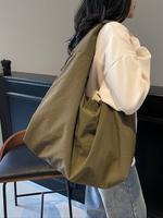 Women's Solid Color Large Capacity Shoulder Bag, Back To School, Canvas Handbag, Fashionable Multi-pocket Shoulder Bag for W...