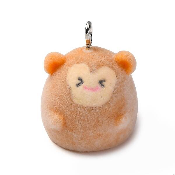 Flocky Animal Resin Pendants