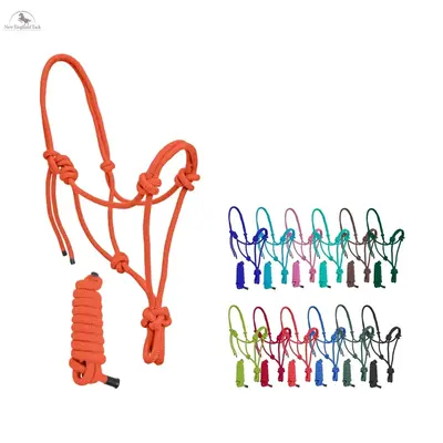 Nylon Adjustable Rope Halter 9Ft Lead - Durable Lightweight Tool for Equine Handling, Includes 9-Foot Lead for Convenient Con...