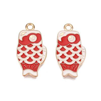 Light Gold Plated Alloy Enamel Pendants