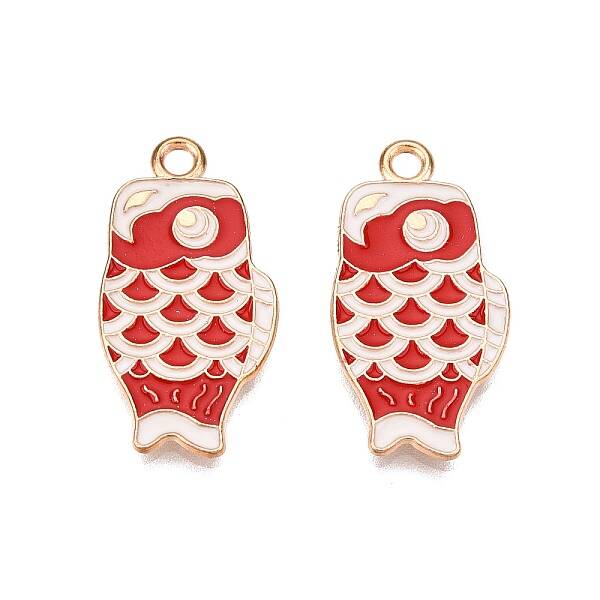 Light Gold Plated Alloy Enamel Pendants
