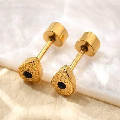 Ion Plating(IP) 304 Stainless Steel Teardrop Stud Earrings