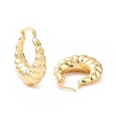 Rack Plating Brass Croissant Hoop Jewelry for Women