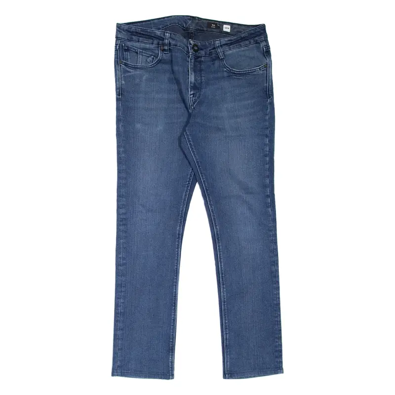 VOLCOM 2X4 Mens Jeans Blue Slim Skinny Stone Wash W34 L29