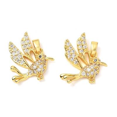Brass Micro Pave Clear Cubic Zirconia Pendants