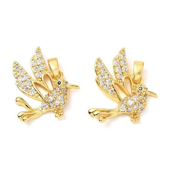 Brass Micro Pave Clear Cubic Zirconia Pendants