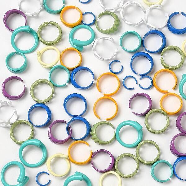 Spray Painted Alloy Cuff Rings